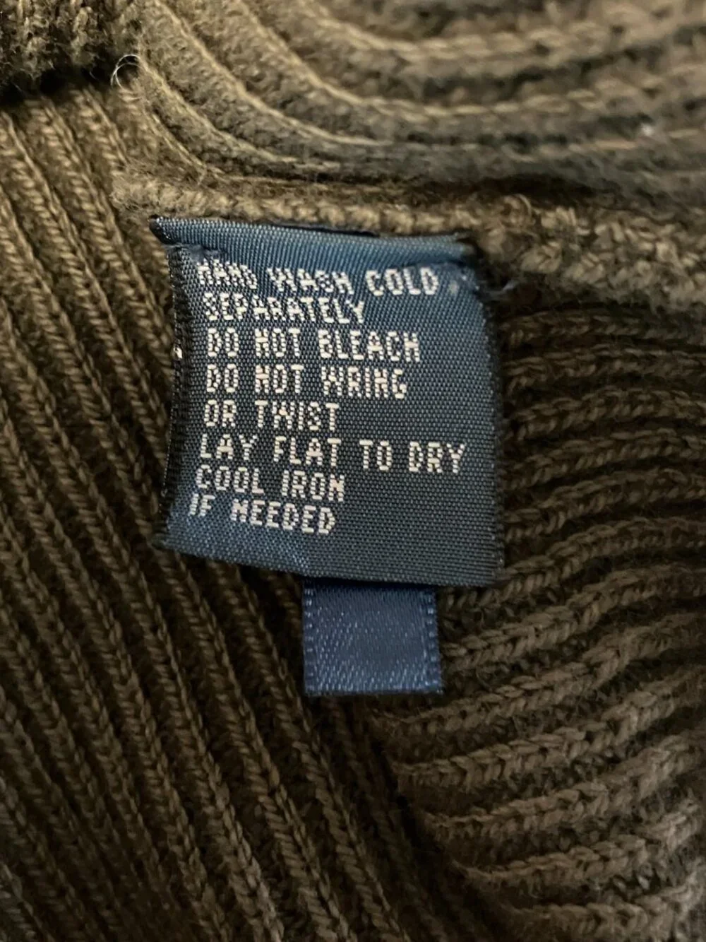 Vtg Polo Ralph Lauren Mock Neck Button Sweater Small Olive Green Cotton Military